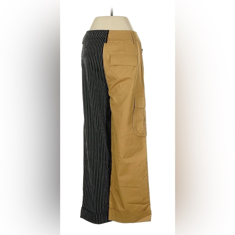 🖤🤎Choosy High Rise Straight Leg Cargo Jeans SZ 4 Cuffed Cropped Mixed Media🖤🤎NWT - Picture 6 of 13